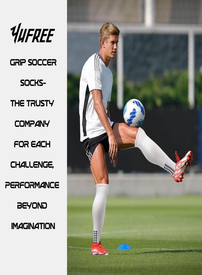 Yufree Mens Knee High Grip Soccer Socks Non Slip Long Socks for Football Basketball Sports - Image 4